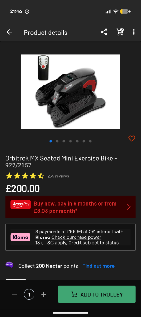 Orbitrek MX Seated Mini Exercise Bike with Remote