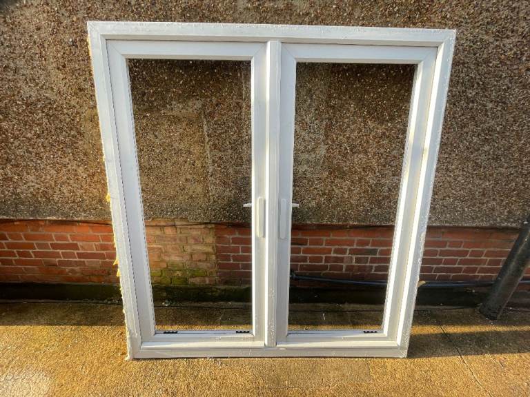 UPVC DOOR 194 x 182 cm - NICE UPVC DOUBLE GLAZED FRENCH DOOR - CLEAR THERMAL GLASS (REF: DX54)