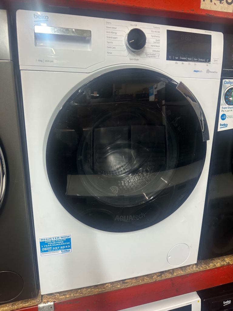 8KG WHITE BEKO WASHING MACHINE 1400 SPIN