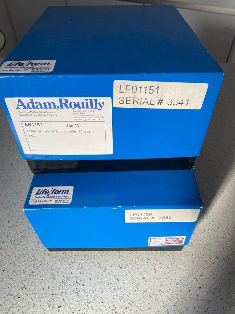 New Adam Rouilly Life/Form Male and Female Catheter Models Set/Medical Student set  