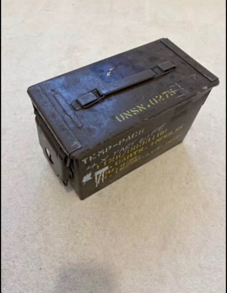 Old Vintage Ammunition Metal Box Letter boxing Geocaching Geocache.