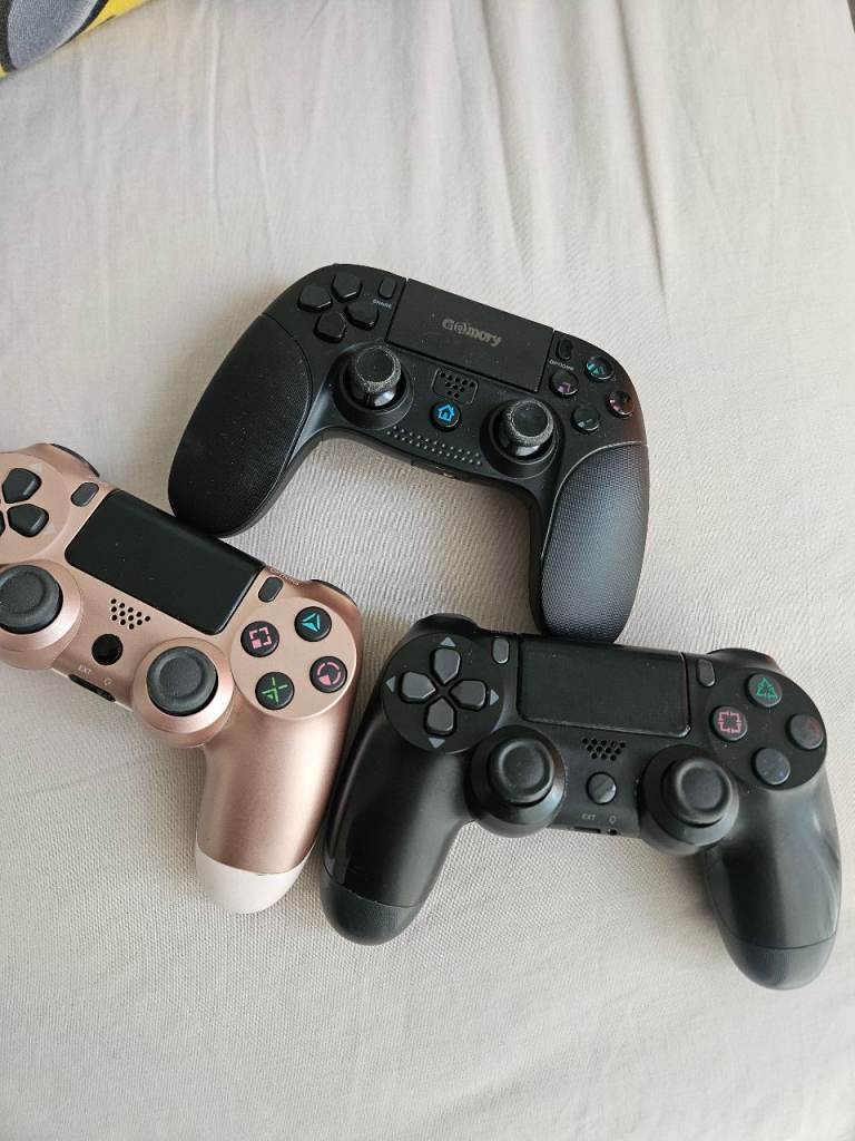 PS4 Controllers - Black and Rose Gold, Good Condition