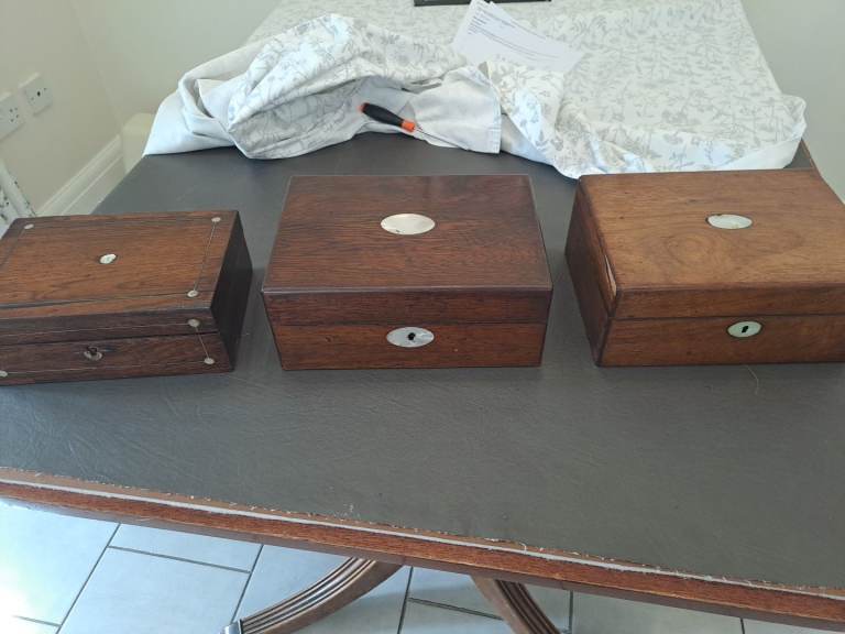 Edwardian Work Boxes- Collection of three.