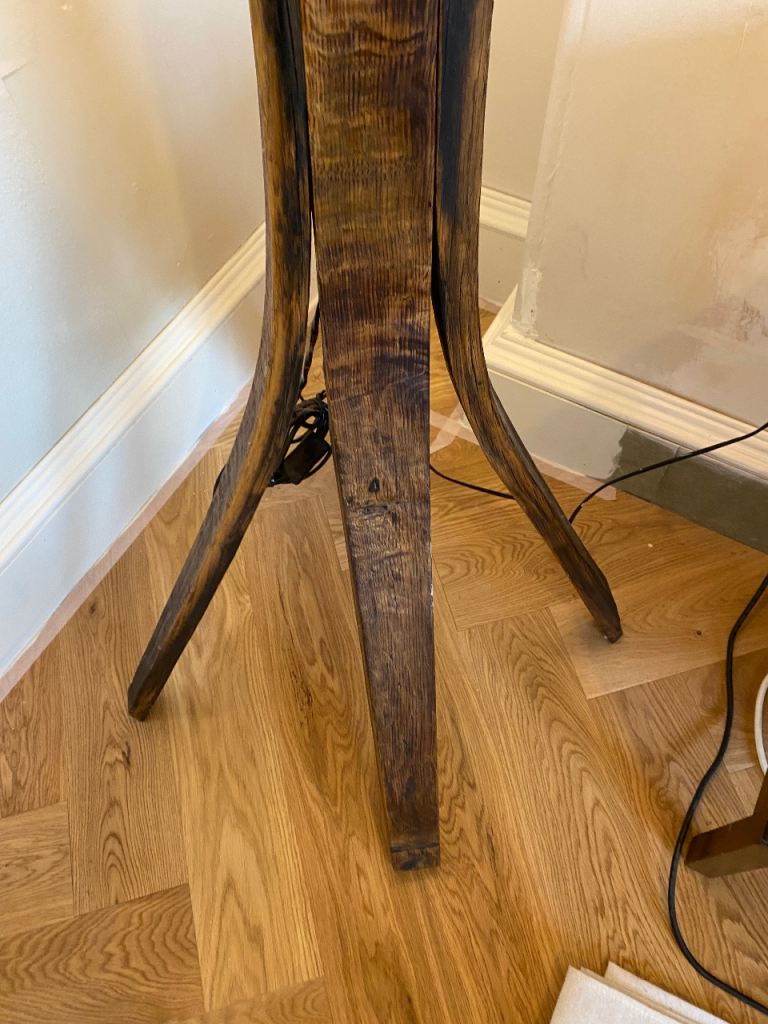 Unique Wooden Cask Floor Lamp – Good Condition