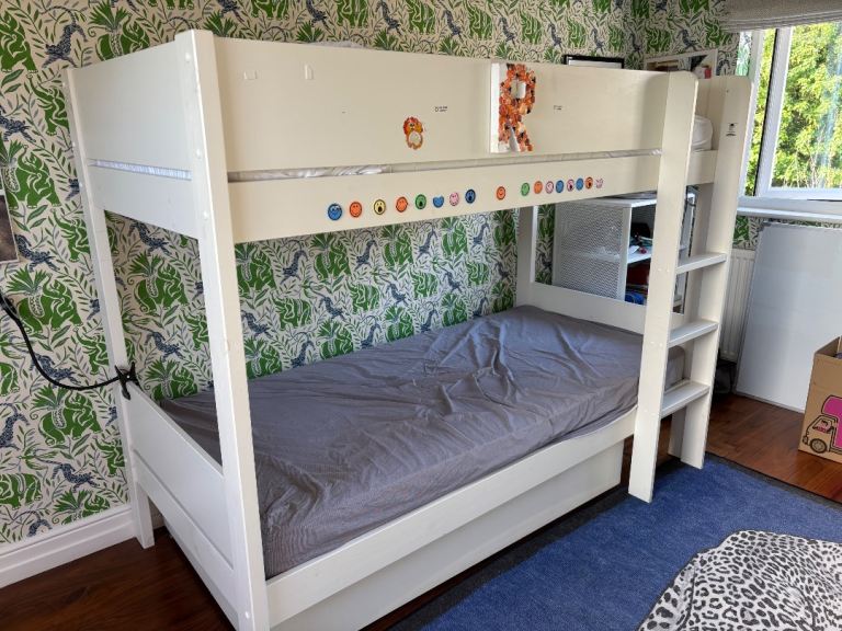 IKEA Children's Bunk Bed with Trundle Drawer (White