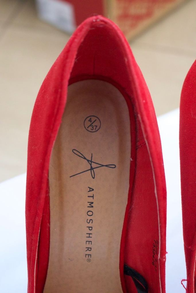 Atmosphere Red Suede Heels – Size 4/37, Good Condition