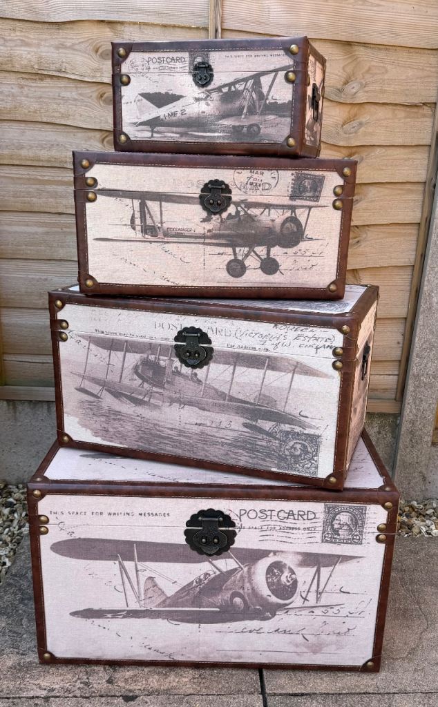 4 x Nested Decorative Storage Trunks / Toy Storage/ Boxes