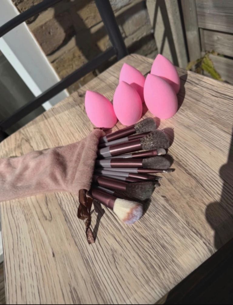 19pcs New Make-up Brush Set with Blending Sponges