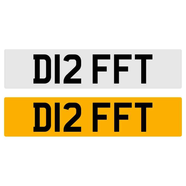 D12 FFT NUMBER PLATE REGISTRATION NUMBERPLATE DRIFT CHERISHED