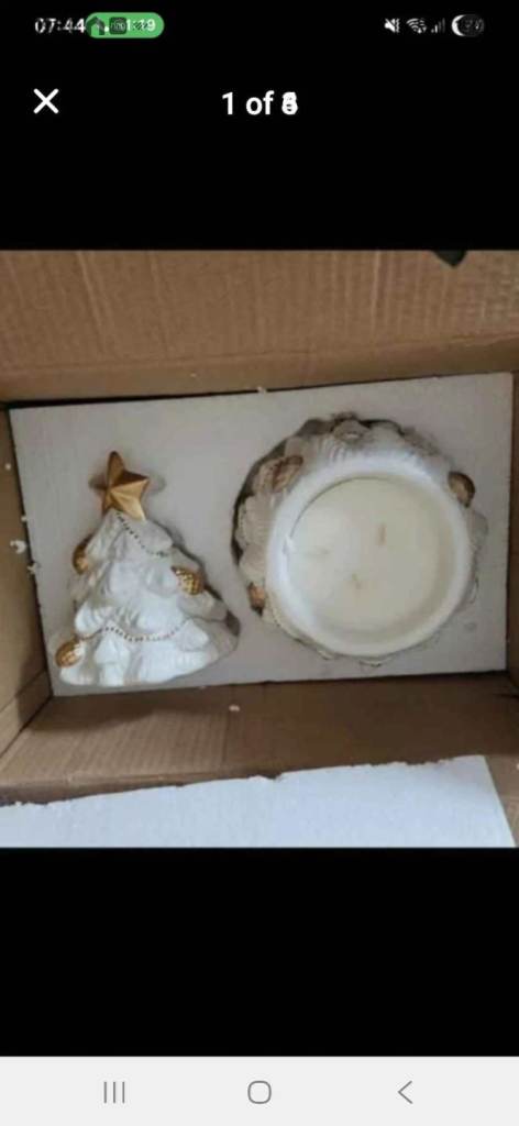 New scented candle in a ceramic christmas tree ornament 