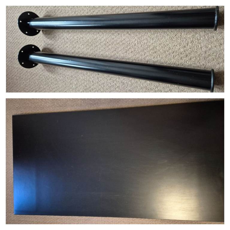 IKEA Table top in black ash - 120cm x 60cm plus 2 legs