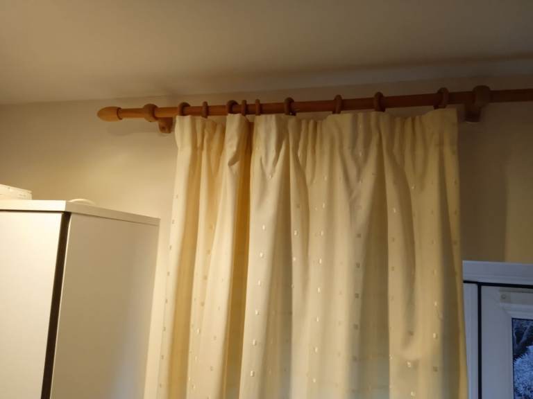 image for Pencil pleated taped top curtains cream