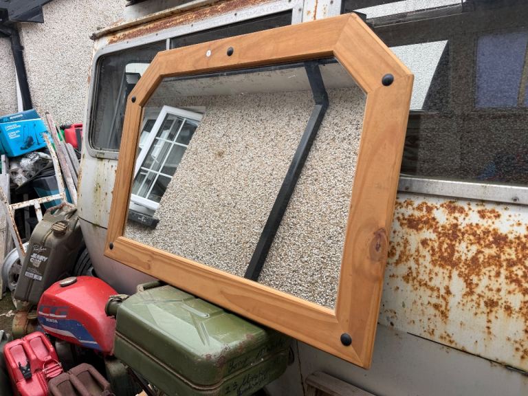 Wood framed mirror