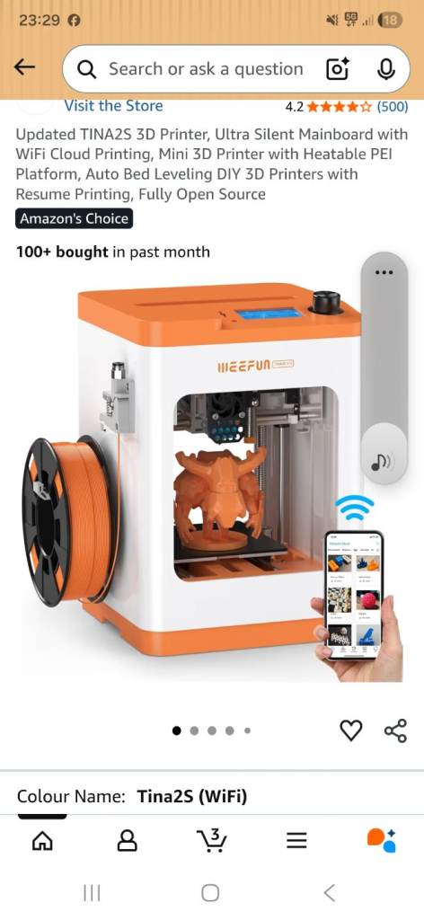 Weefun tina2s 3d printer 