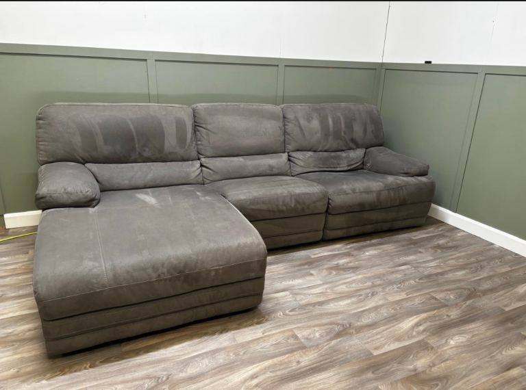 Large grey L shape recliner sofa DELIVERY AVAILABLE
