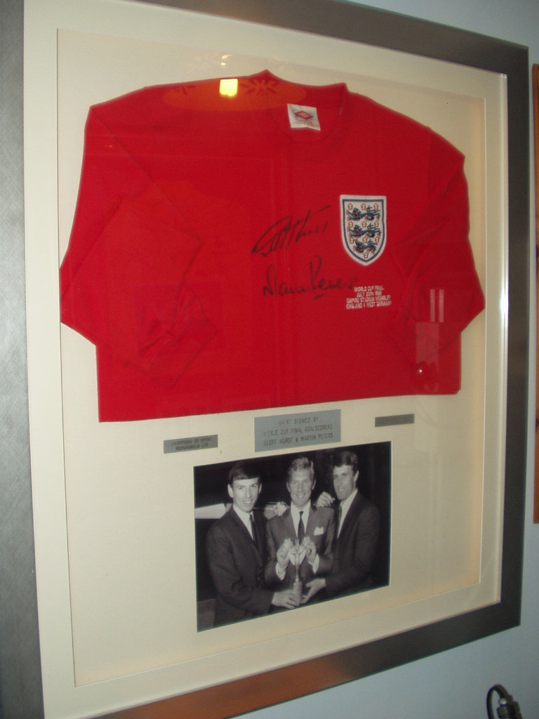 England 1966 Football Shirt - Geoff Hurst & Martin Peters - Signed & Framed 