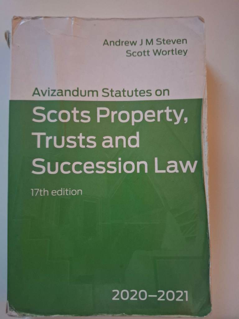 Avizandum Statutes on Scots Property, Trusts and Succession Law by Andrew J.M Steven & Scott Wortley