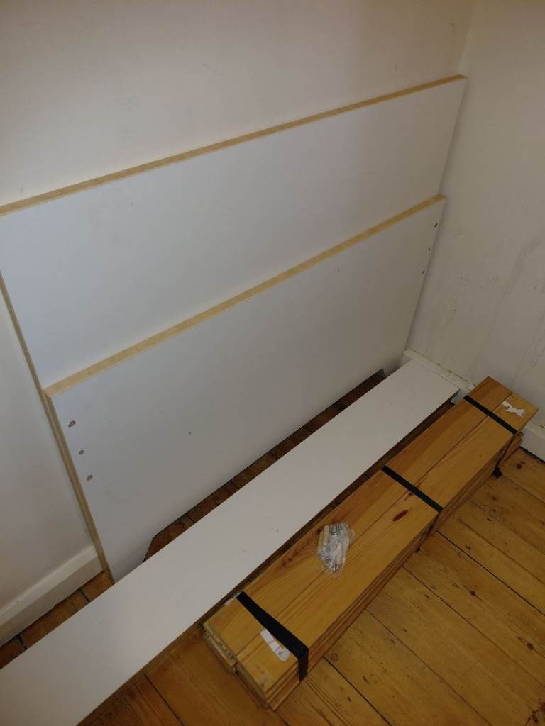 image for IKEA MALM Bed frame, high, white/Luröy, Standard Single Includes Slimbernights Mattress