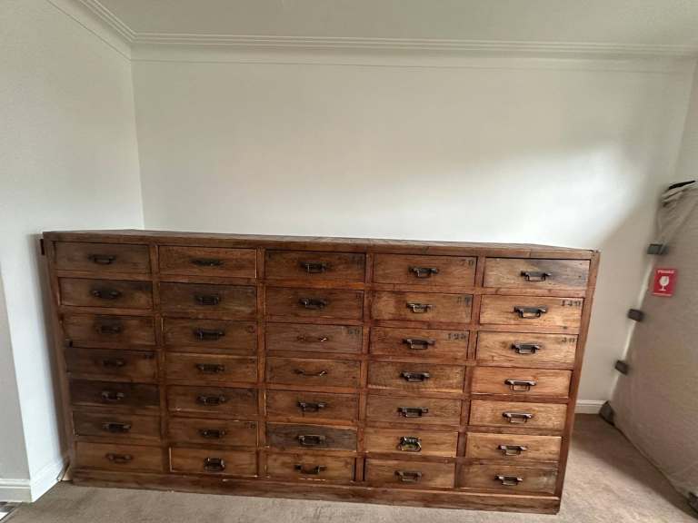 Large Vintage Industrial Apothecary Cabinet / Multi Drawer Storage Unit - Pick up only