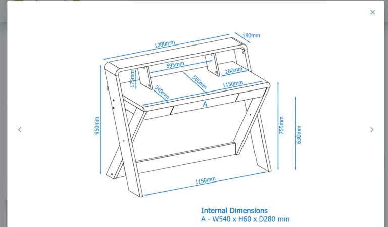 Modern Dorel Wooden Desk with Storage – As Good As New, £50.00 for Sale