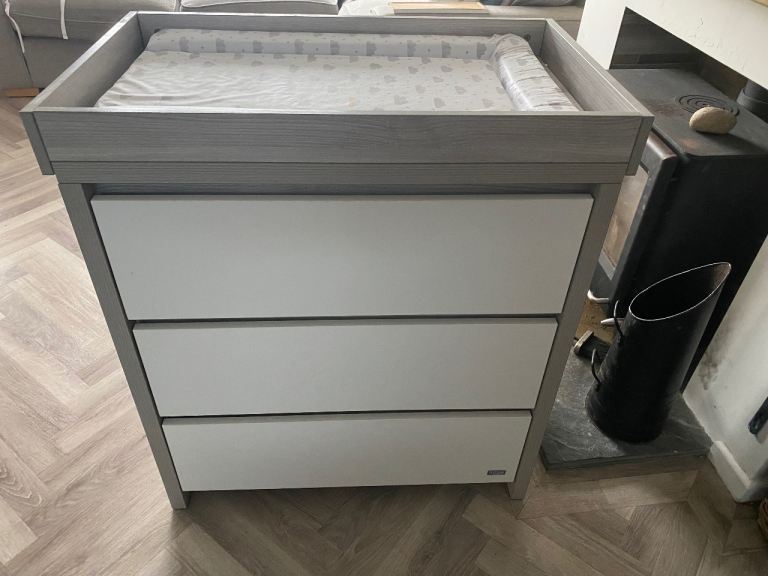Baby Nursery Furniture Set – Grey & White, Good Condition