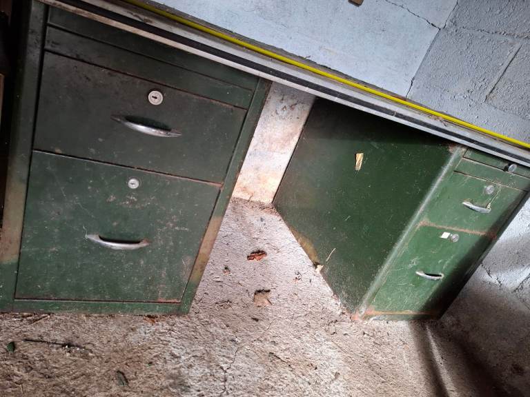 VINTAGE INDUSTRIAL STEEL WORK DESK