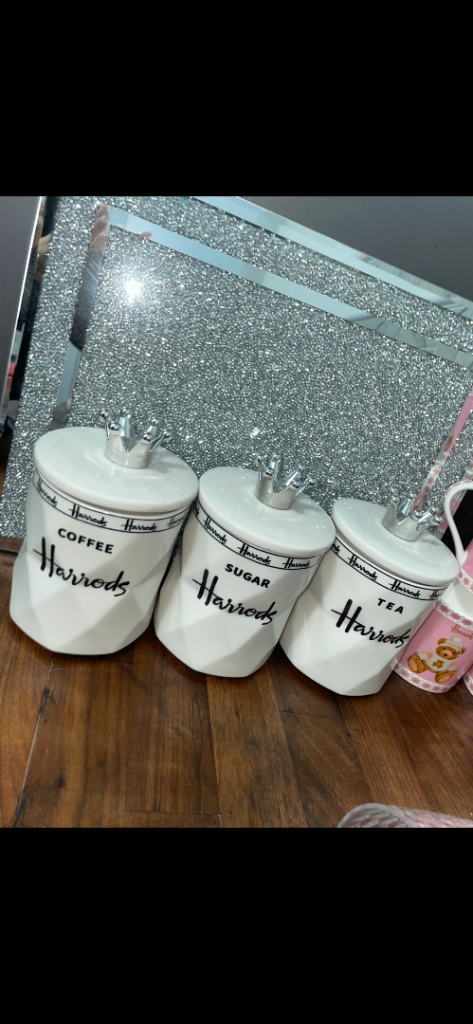Harrods Coffee, Sugar, Tea Canister Set – As Good As New