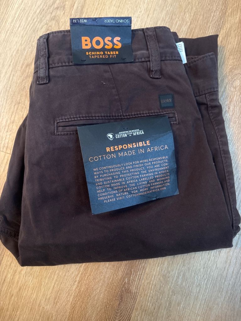 BOSS Schino Tapered Fit Chinos – Brown, New with Tags
