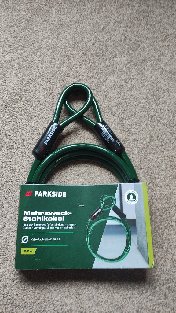 Bicycle Bike lock extension steel cable 2.5m