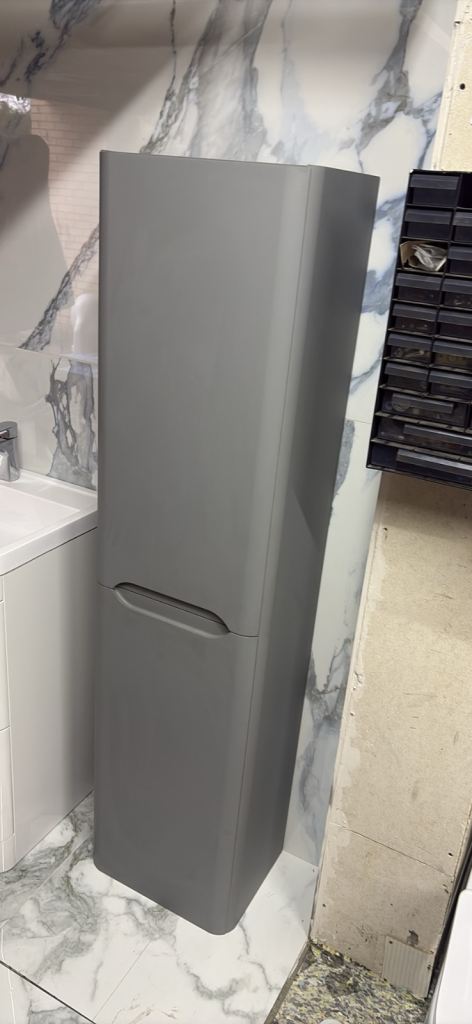 Wickes Malmo Misty Blue Wall Hung J Pull Tower Unit - 1600 x 400mm