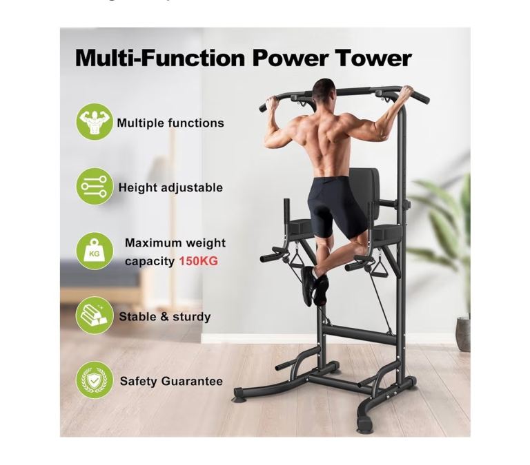 Power Tower Dip Station Pull Up Bar