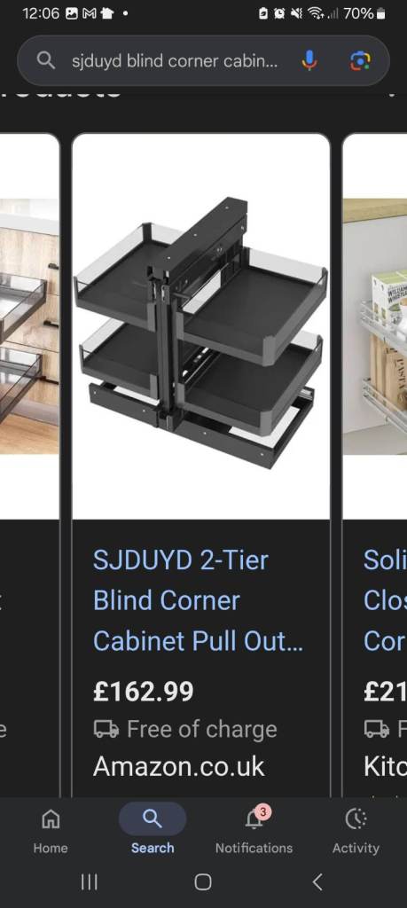 new 2 tier blind corner pull out storage 2 tier 900mm