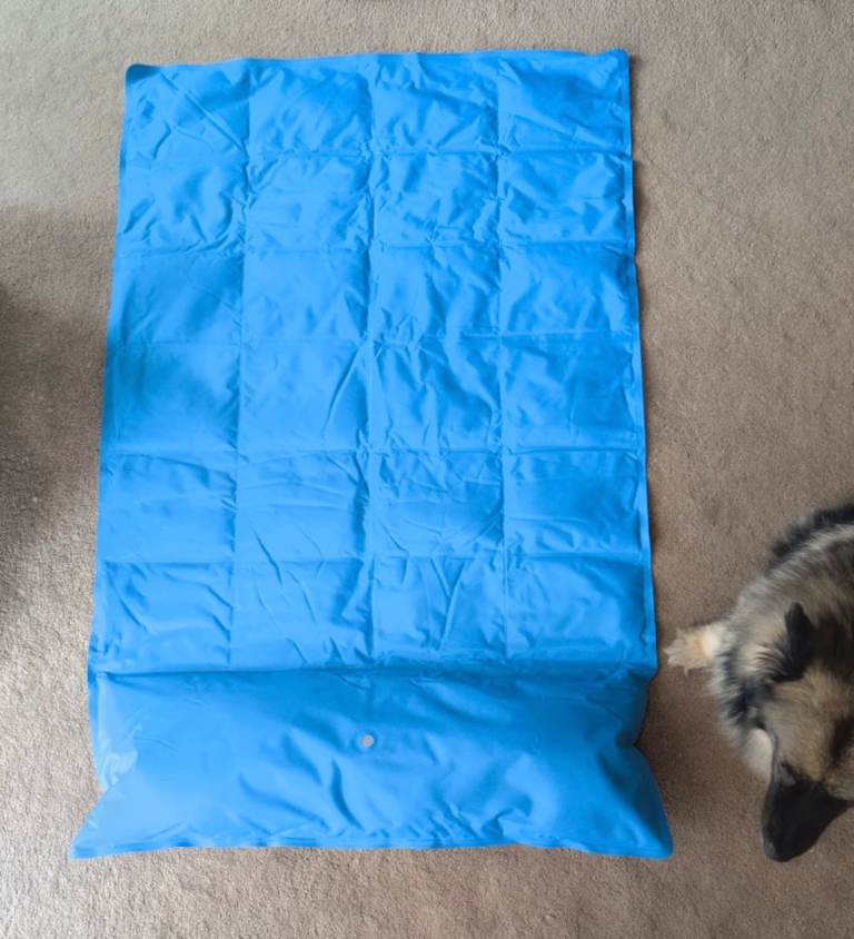 Pecute XXL Dog Cooling Mat with Pillow – 140 × 90cm – Blue