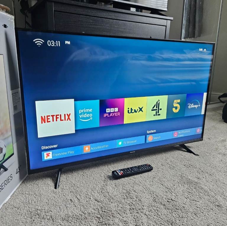 Hisense 43 inch 4k UHD hdr Smart TV - Freeview Play