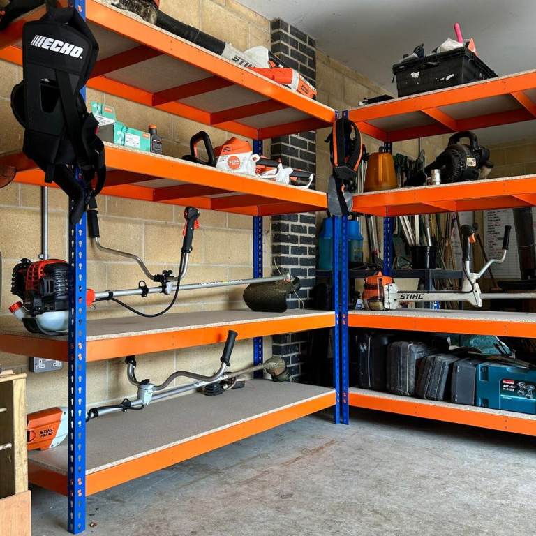 Heavy Duty Garage/Shed Shelving Unit – Orange and Blue