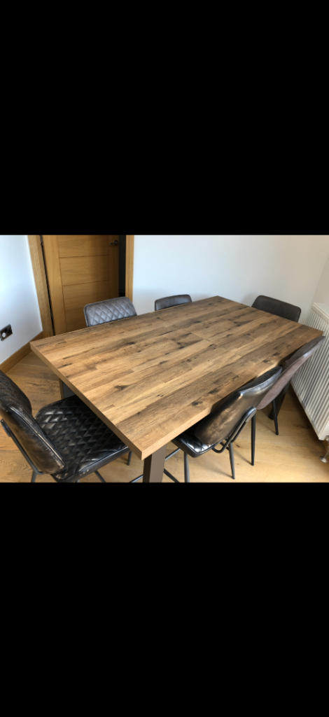 NEXT bronx extending 6-8 person dining table with 2 NEXT chairs
