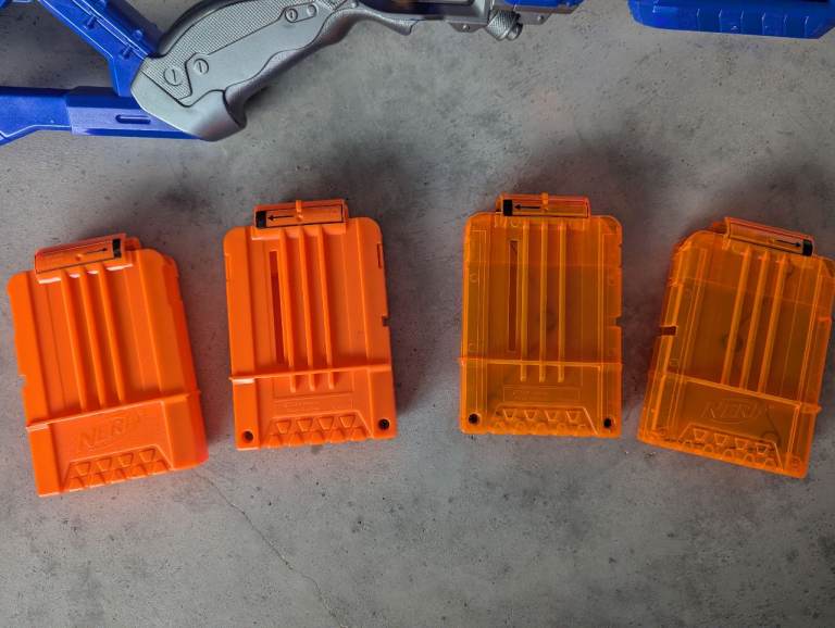 Nerf N-Strike Longstrike CS-6 Blaster Gun Riffle, Dart Magazine Clips & Bipod Stand