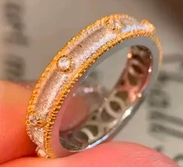 silver 925 solid bracelet and ring 18ct gold gold plated ethnic new trendy...