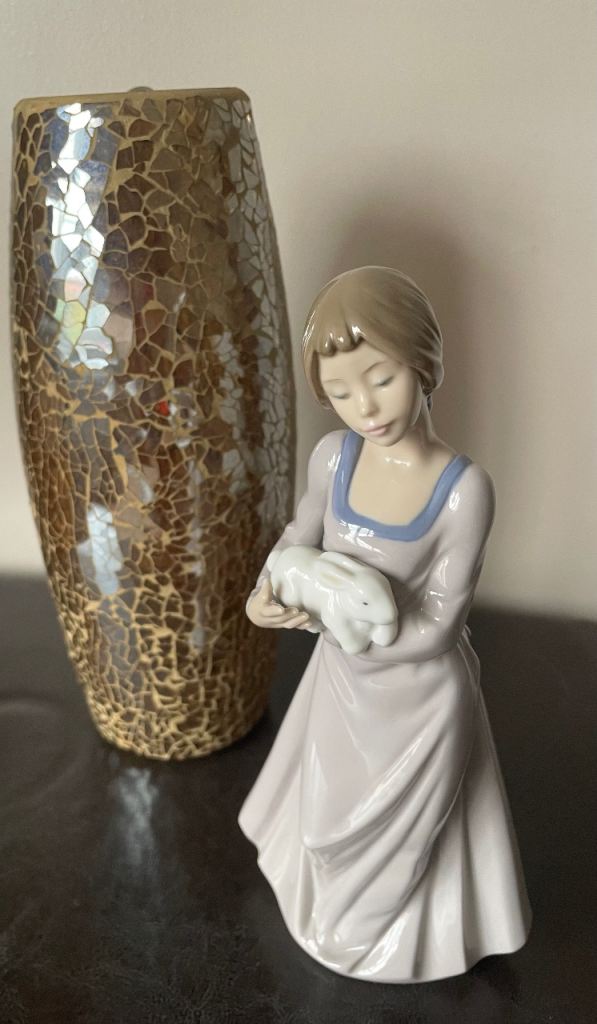 Nao by Lladro Porcelain Figurine - Girl with Rabbit, As Good As New