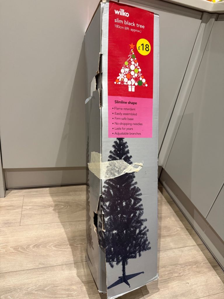 Slim black Christmas tree 6ft 