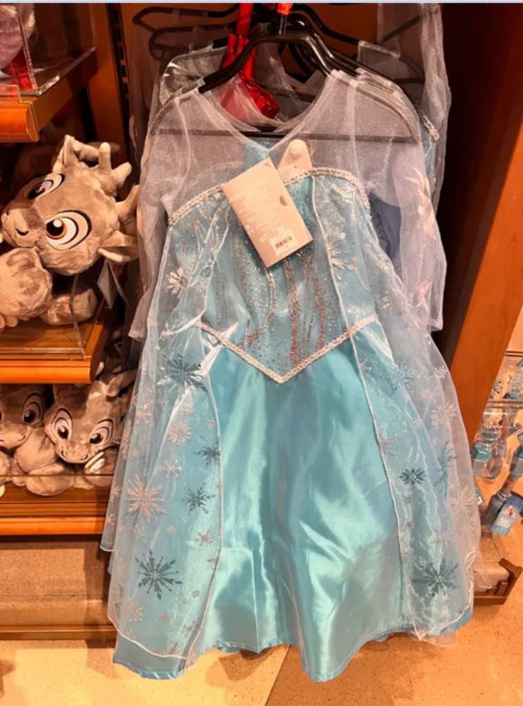 Disneyland Paris Elsa Dress Age 7-8 Frozen Princess Costume Genuine Disney Store