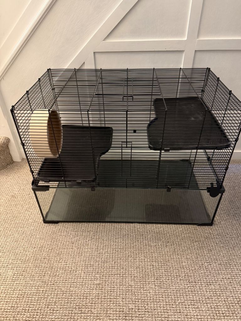 PawHut 3 Tiers Hamster Cage with Deep Glass Bottom Dish