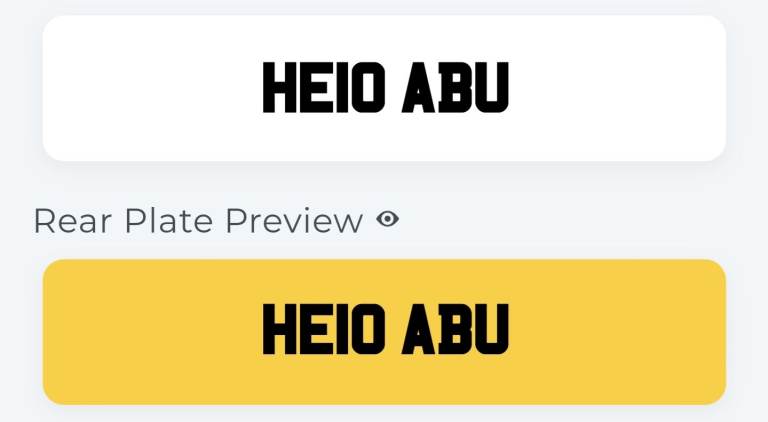 Private number plate ABU (HE10 ABU) HELLO ABU muslim asian name