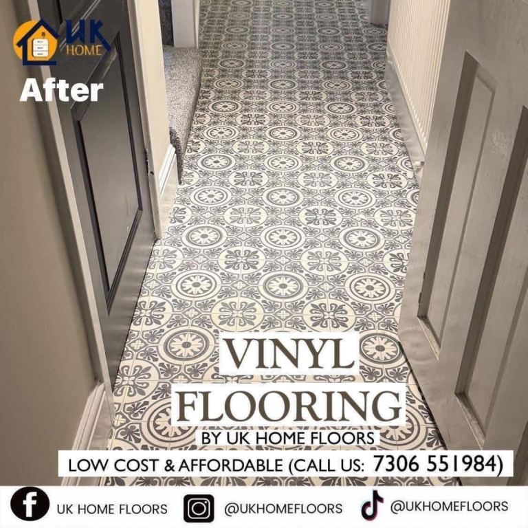 New Vinyl Flooring - Grey Patterned Design