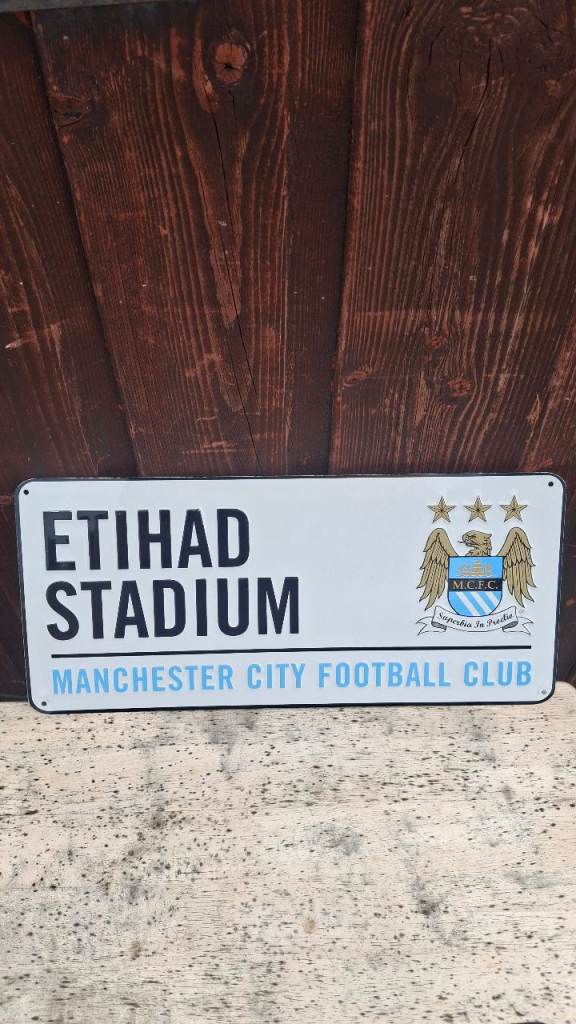 Etihad Stadium Manchester City Football Club Tin License Plates 