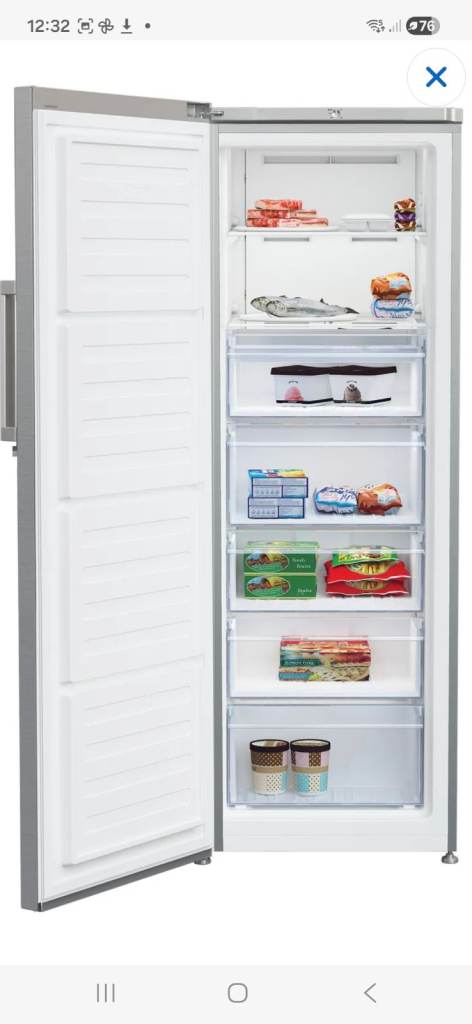 Beko Tall Freezer StainlessSteel