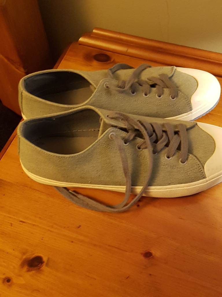 Ladies Marks & Spencer Pale Blue Plimsoles Casual Trainers Good Condition size 8