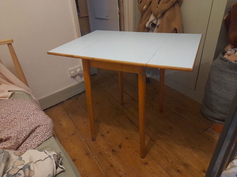image for Vintage 1950s/60s small dining table blue Formica top