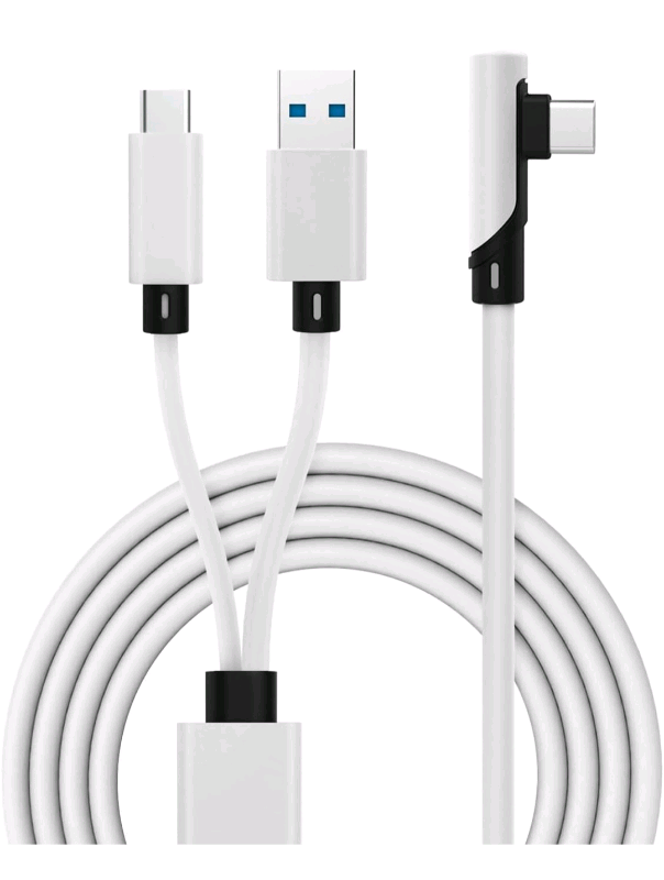 Compatible with Oculus Quest 2 Link Cable, 2-in-1 Powered Link Cable