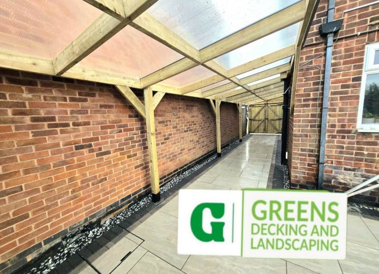 Lean to, pergola, polycarbonate roofing 